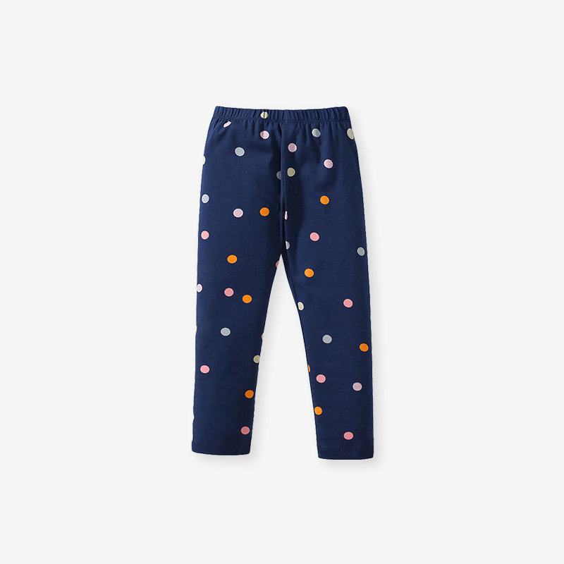 Baby Girl 2-Piece Set|Blue Rainbow Embroidered Top & Polka Dot Pants|Soft & Cozy Long-Sleeve Outfit for Spring & Autumn - Image 3