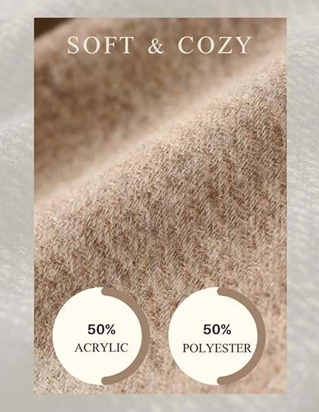 Soft Warm Plaid Shawl Blanket with Tassels | Cozy Winter Cape Wrap | Oversized Fashion Poncho Cardigan - Image 2