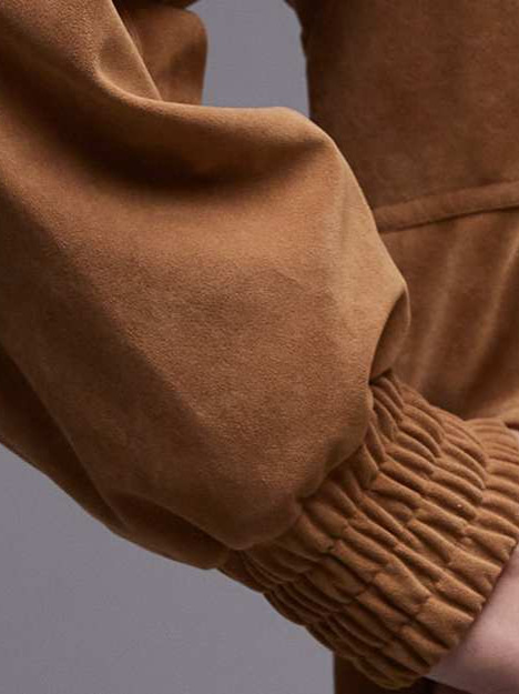 Women’s Short Cargo-Style Jacket | Elastic Hem Design | Casual Loose-Fit Stand Collar Outerwear - Image 4