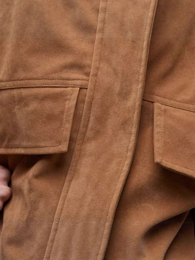 Women’s Short Cargo-Style Jacket | Elastic Hem Design | Casual Loose-Fit Stand Collar Outerwear - Image 2