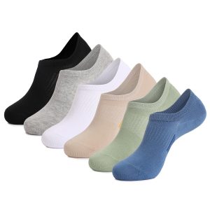 6 Pairs Men’s Low-Cut Cotton Socks – Breathable Non-Slip Invisible Boat Socks for Summer
