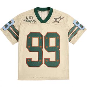 Vintage Football Mesh T-Shirt | Number 99 Print | Loose-Fit Sports Style Tee