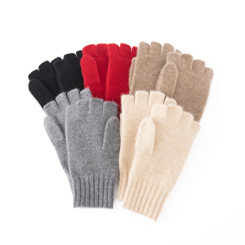 Unisex Flip-Top Fingerless Knit Gloves – Warm Winter Convertible Gloves