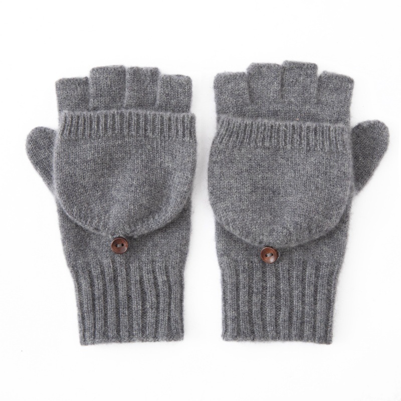 Unisex Flip-Top Fingerless Knit Gloves – Warm Winter Convertible Gloves - Image 4