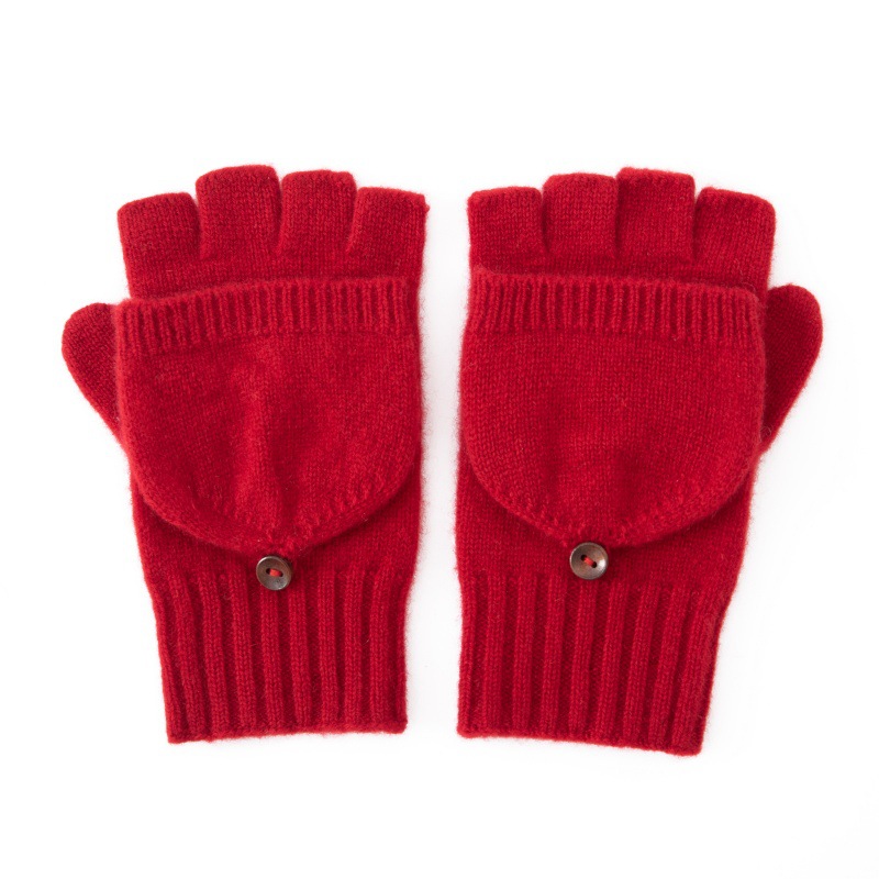 Unisex Flip-Top Fingerless Knit Gloves – Warm Winter Convertible Gloves - Image 3