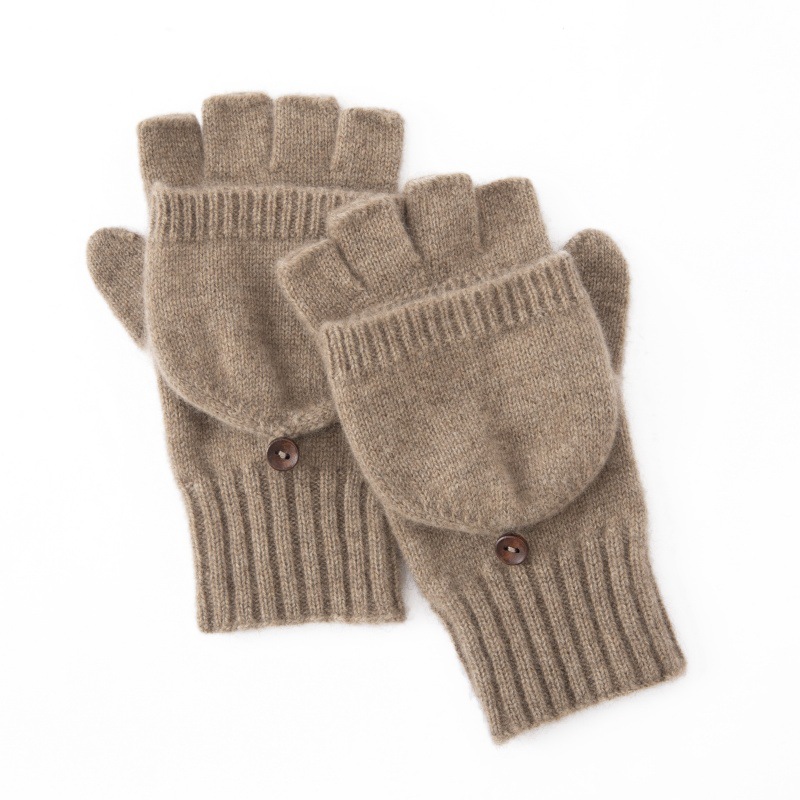 Unisex Flip-Top Fingerless Knit Gloves – Warm Winter Convertible Gloves - Image 2