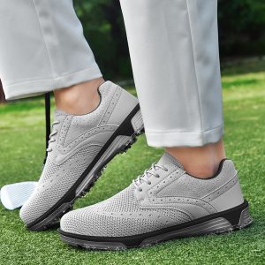 Men’s Dial Closure Anti-Slip Golf Shoes | Lightweight Cushioning | Breathable Knit Upper