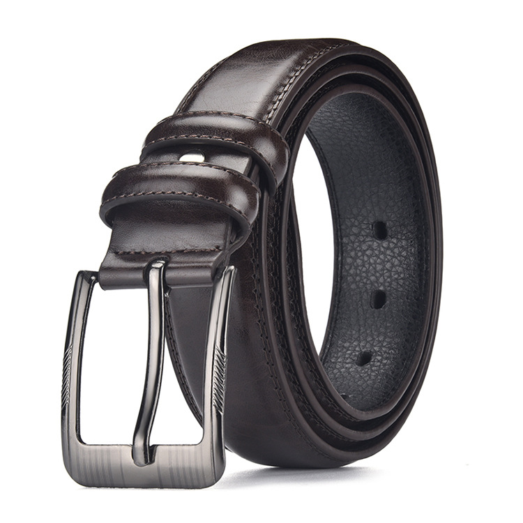 Men’s Classic Leather Belt with Pin Buckle | Business & Casual Waist Belt | Durable PU Leather | Multiple Colors - Image 2