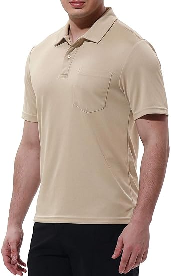 Classic Men’s Polo Shirt | Solid Color Short Sleeve | Chest Pocket Design | Khaki Casual & Business Top - Image 6