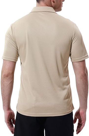 Classic Men’s Polo Shirt | Solid Color Short Sleeve | Chest Pocket Design | Khaki Casual & Business Top - Image 3