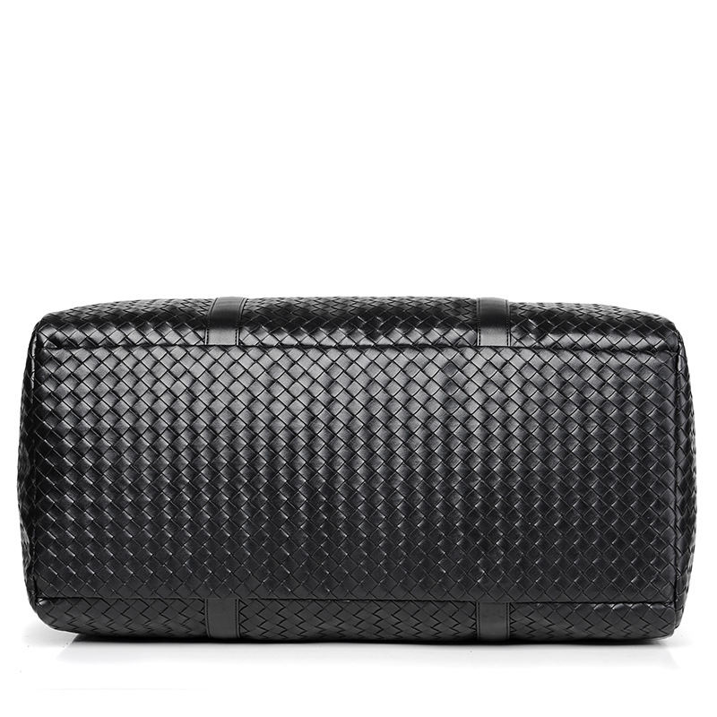 Luxury Woven Leather Travel Duffel Bag | Large Capacity Handbag & Shoulder Bag for Weekend Trips - Image 4