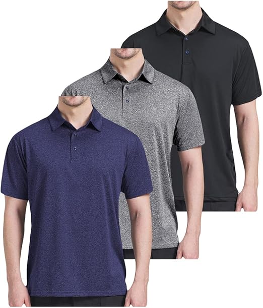 Men’s Lightweight Quick-Dry Polo Shirt | 3 Colors: Heather Grey / Navy / Black | Breathable Casual & Business Short Sleeve - Image 5