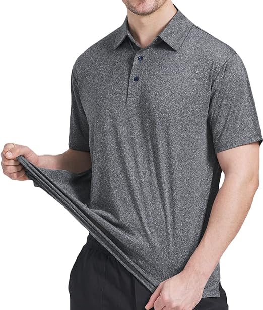 Men’s Lightweight Quick-Dry Polo Shirt | 3 Colors: Heather Grey / Navy / Black | Breathable Casual & Business Short Sleeve - Image 3