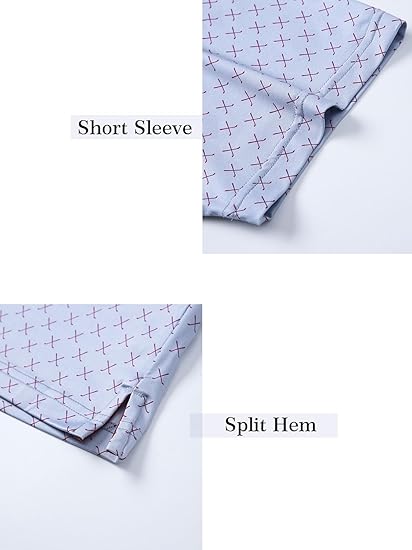 Men’s Printed Performance Golf Polo Shirt | Contrast Collar | Moisture-Wicking 4-Way Stretch | Lightweight Short Sleeve - Image 3