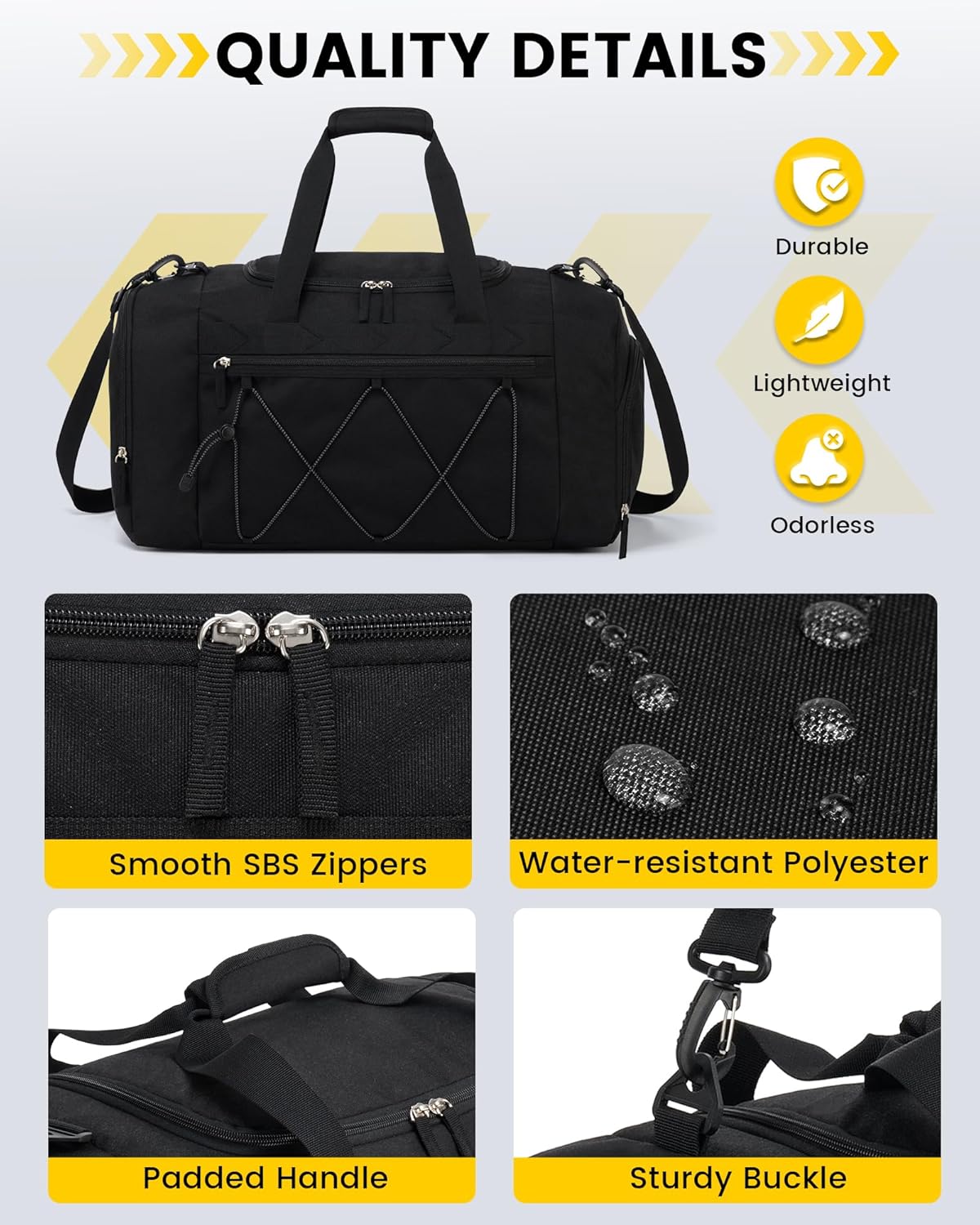 41L Large Capacity Travel Duffel Bag | Waterproof Gym Sports Bag with Wet Pocket | Lightweight Weekender Carry-On Bag - Image 2