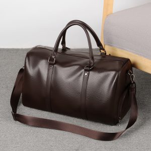 Vintage Leather Travel Duffel Bag | Large Capacity Handbag & Shoulder Bag for Weekend Trips